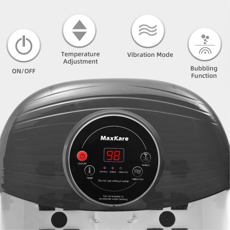 Foot Spa Bath Massager with Heat, Bubbles & Vibration – Black for Relaxation1