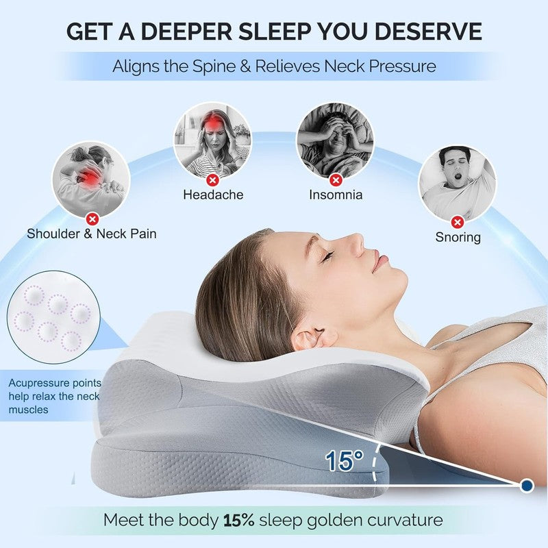 Cooling Cervical Pillow for Neck Pain Relief   Ergonomic Ortho Support2