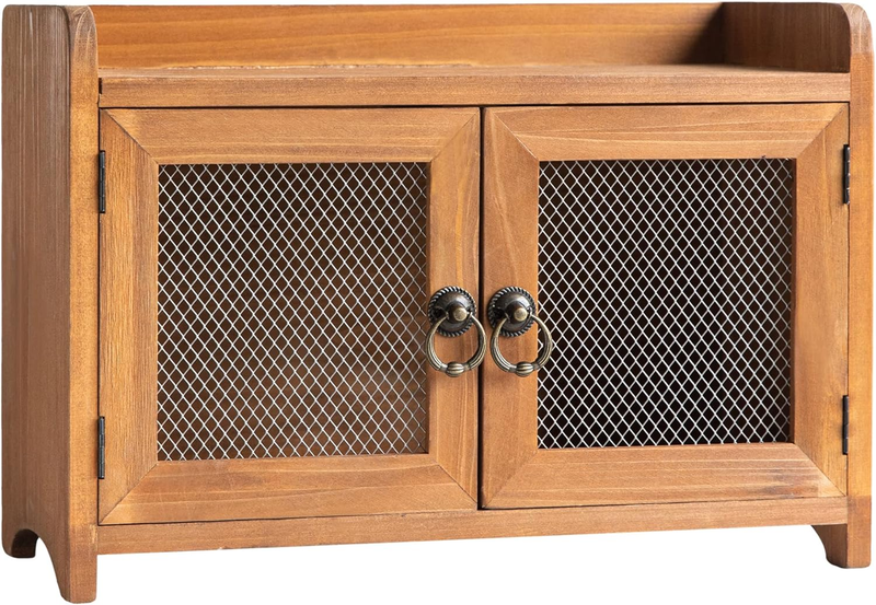   Storage Cabinet, Mini Countertop Cabinet, Wood Organizer for Kitchen Living Ro10
