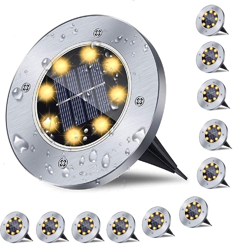 Solar Ground Lights, Waterproof Solar Garden Lights, Upgraded Outdoor Garden Wat9