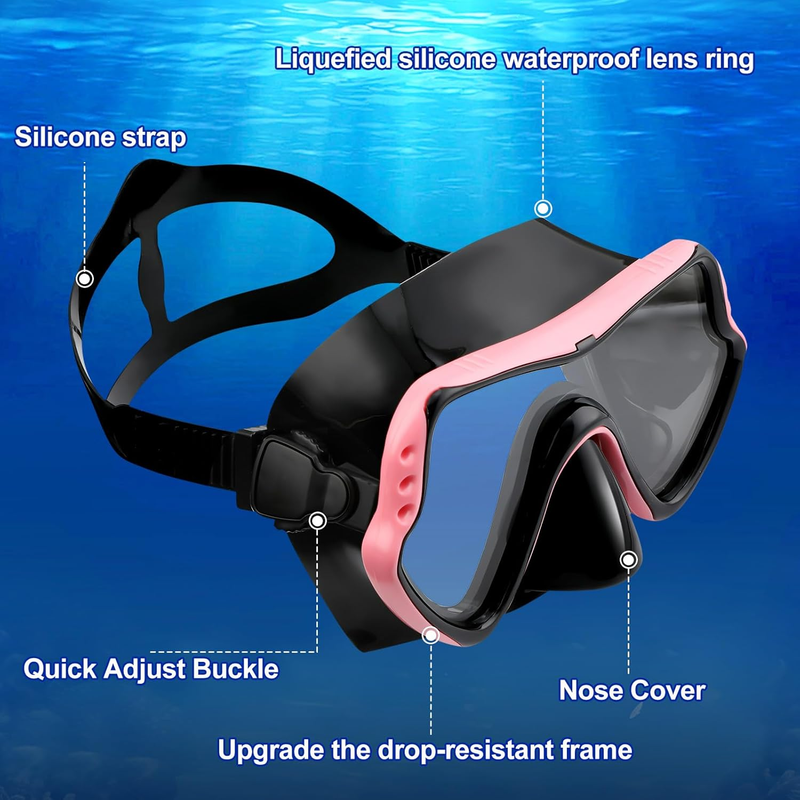 6 Pack Swim Goggles with Nose Cover Anti-Fog Leakproof Diving Mask for Adults3