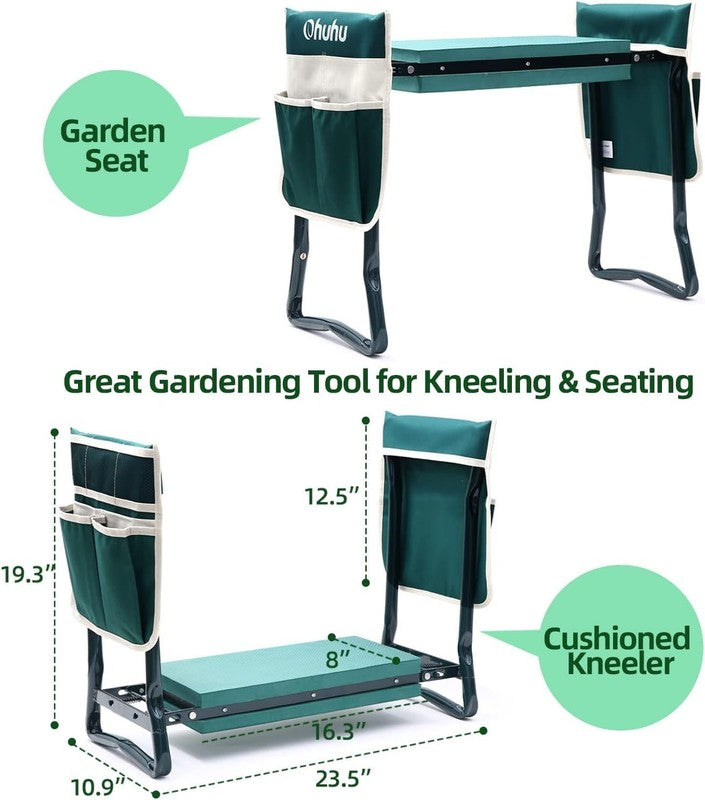 Garden Kneeler and Seat Heavy Duty, Upgraded Gardening Stool with Thicker and Wi2