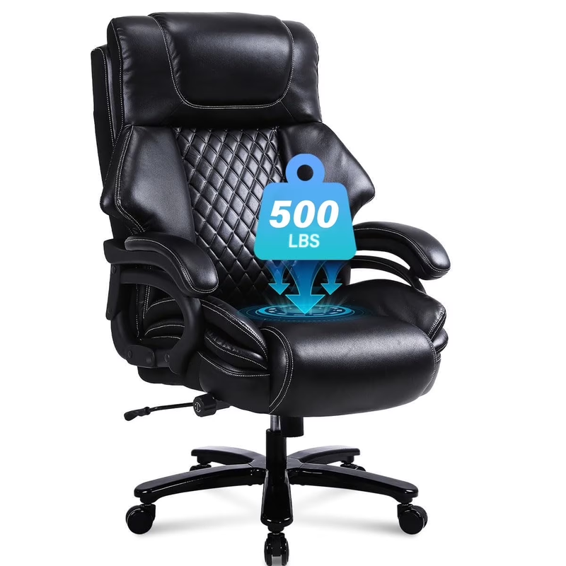 Leather Office Chair, Big and Tall 500Lbs Ergonomic Desk Chairs with Back Suppor9