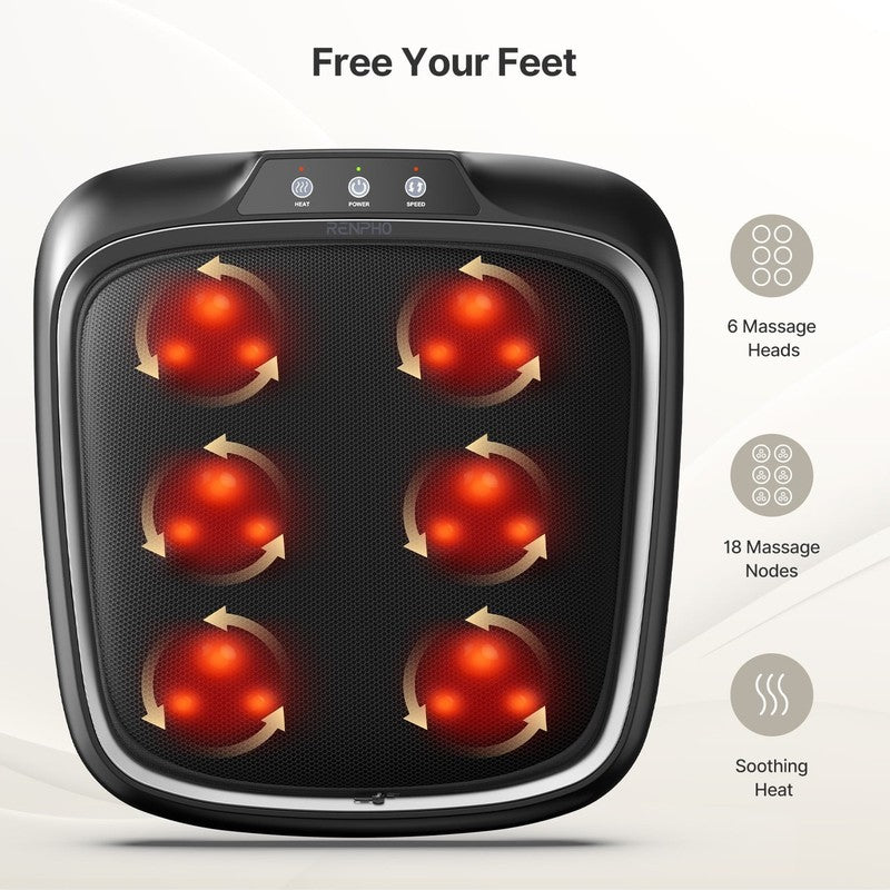 Foot Massager with Heat,Shiatsu Foot Massager for Circulation, Back Massager, Fo3