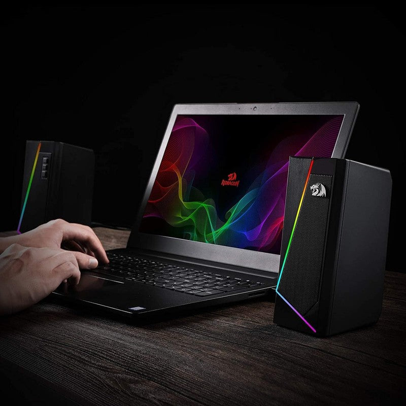 GS520 RGB Desktop Speakers 2.0 USB PC Stereo LED 6 Modes 3.5mm7