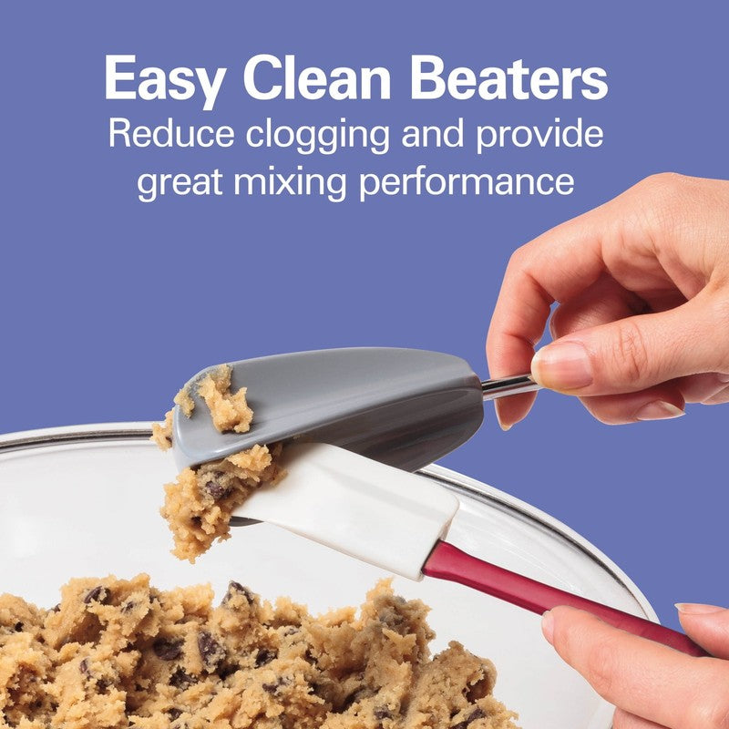 6-Speed Electric Hand Mixer Easy Clean Beaters 7 Attachments Case White Kitchen1