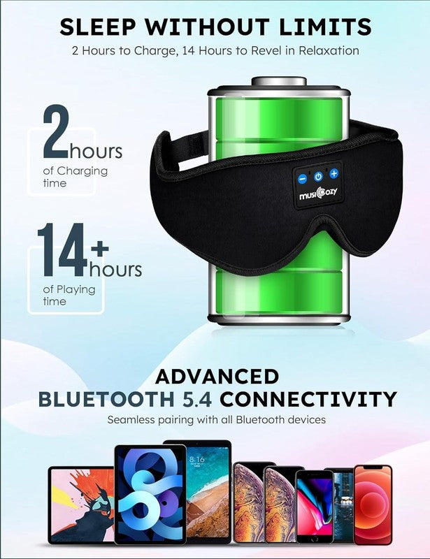 Bluetooth Sleep Mask Headphones for Side Sleepers   HD Stereo Music Earbuds2