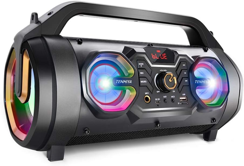 30W Portable Bluetooth Speaker with Subwoofer, RGB Lights & 10H Playtime0