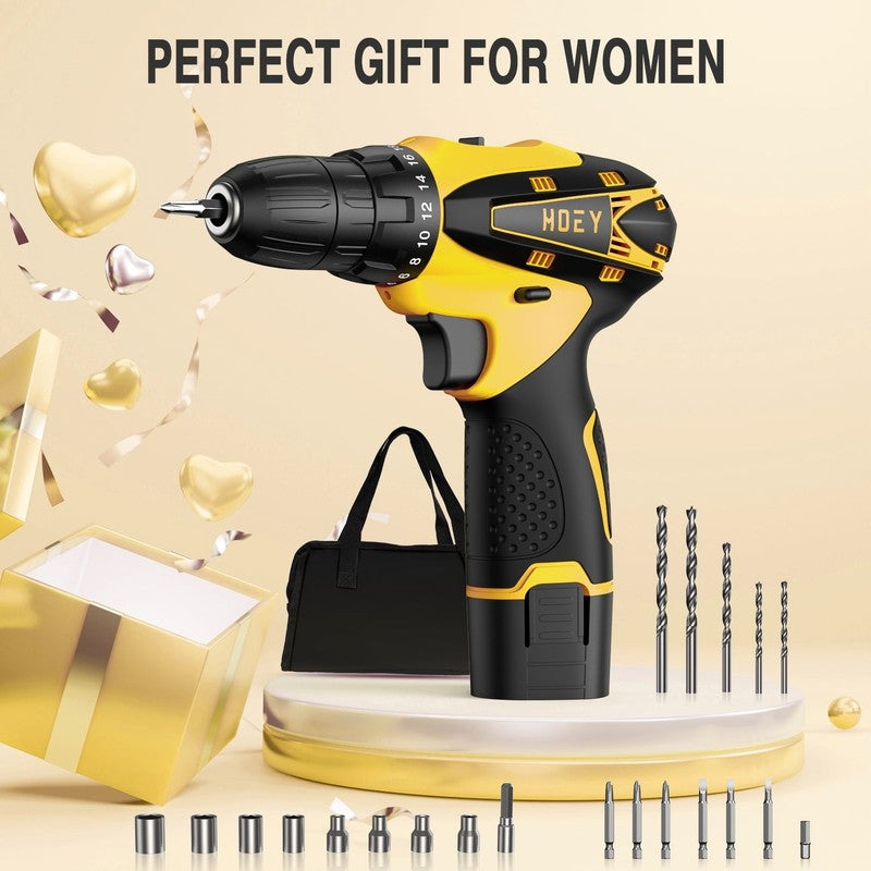 12V Cordless Drill Set Electric Screwdriver Tool Kit 1 Battery & Charger Bag7