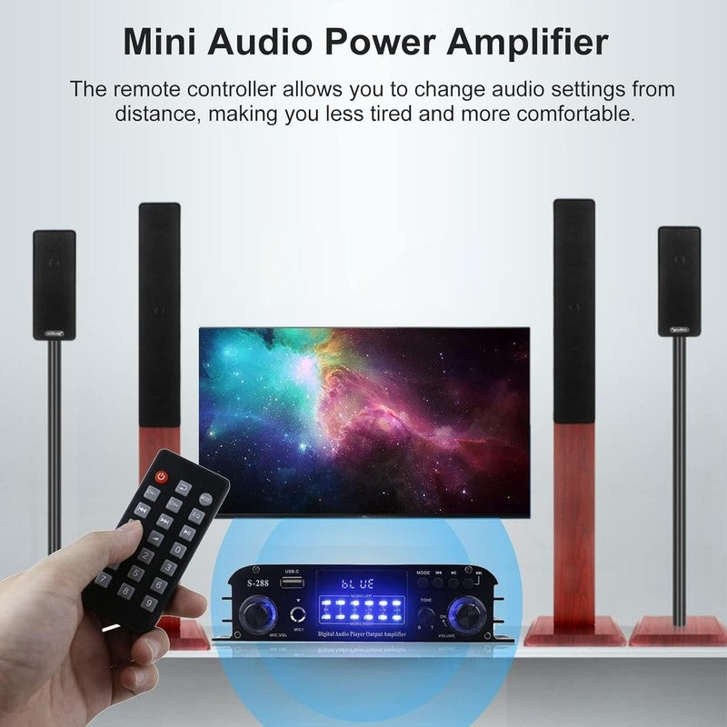 4 Ch Bluetooth 5.0 Stereo Amplifier 50Wx4 USB SD FM Class D Home Audio3
