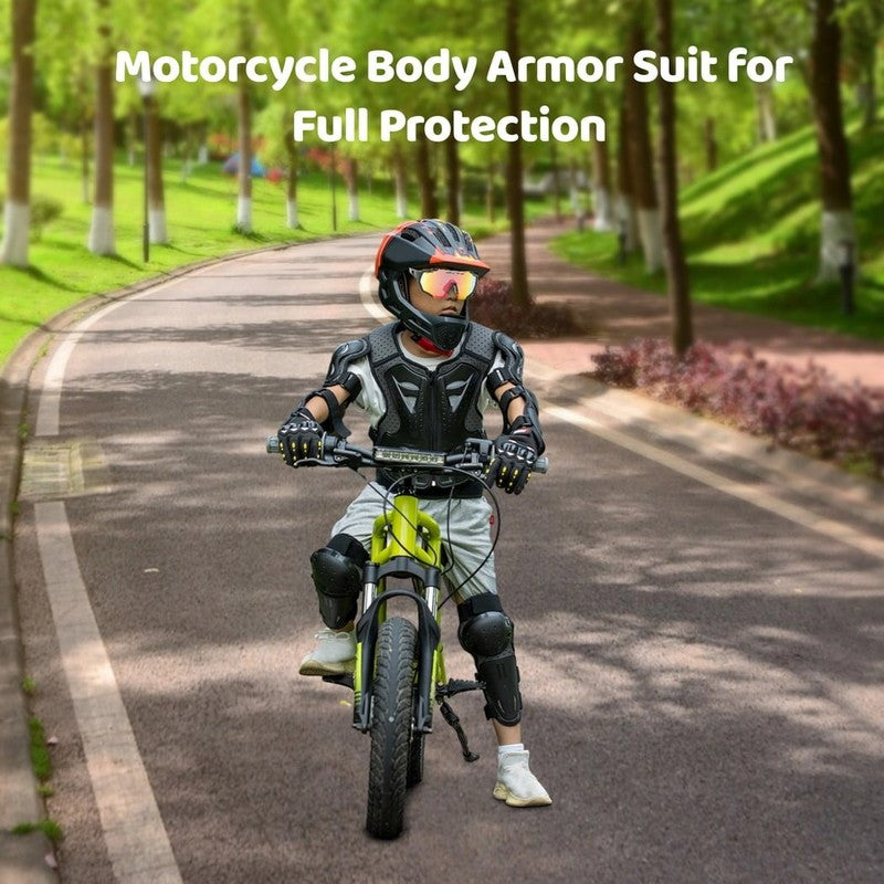 5PCS Motorcycle Full Body Armor Suit for the Youth, Chest Spine Back Protector w1