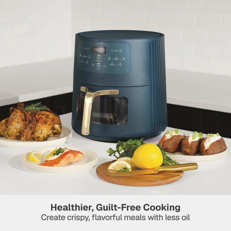 6QT Air Fryer, with Thymecrisp and Ceramic-Coated Nonstick Basket, Atlantic Blu3