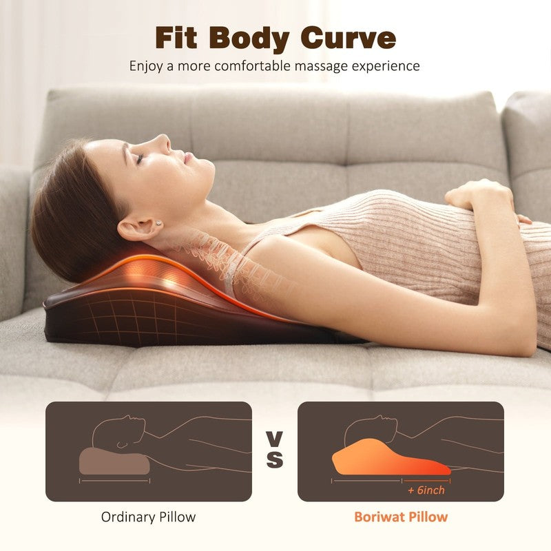 Neck & Back Massager w/ Heat & Vibration, 3D Shiatsu Deep Kneading Pillow, Brown4