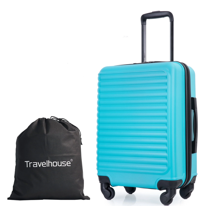 Light Blue 20" Hardshell Carry On Luggage with Spinner Wheels   Light Suitcase9