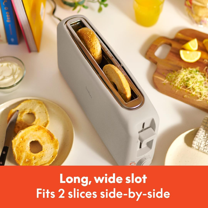 2 Slice Slim Toaster, Fits Anywhere  Kitchenware, 6 Setting Shade Control with R3