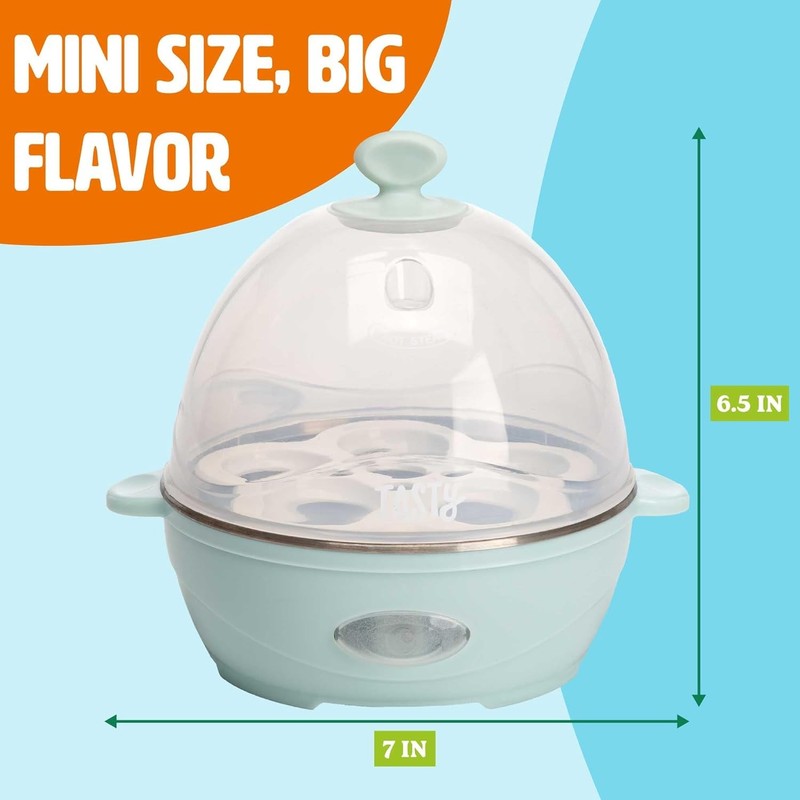 Mini Rapid Egg Cooker 5 Egg Capacity, Auto Shut Off, Aqua Color3