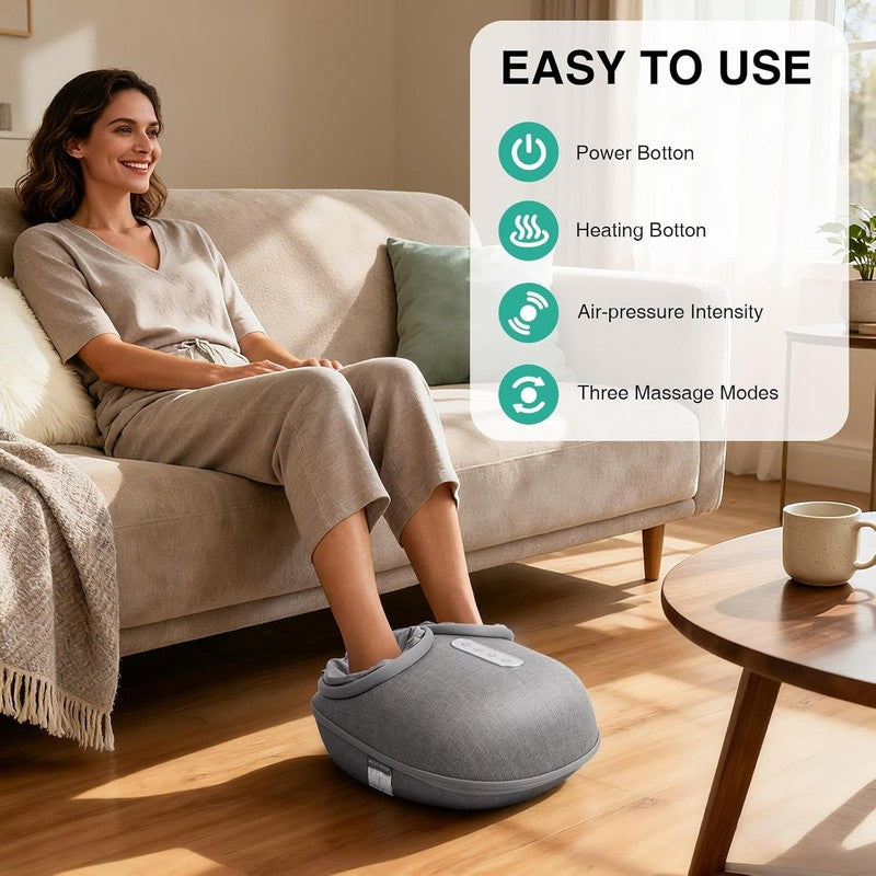 Shiatsu Foot Massager w/ Heat Deep Kneading Pain Relief Home Office1