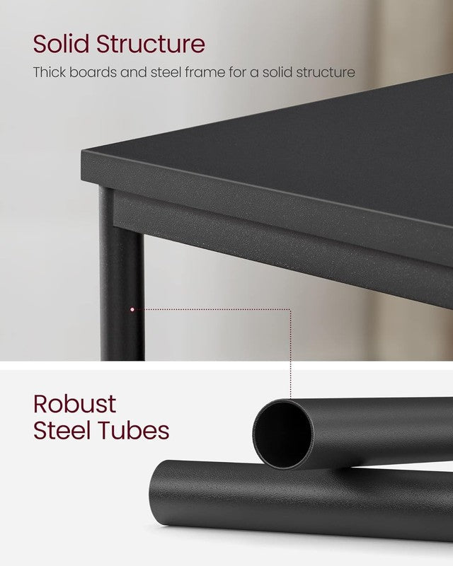 Set of 2 Side Tables Small End Tables Nightstand for Living Room Bedroom Black6