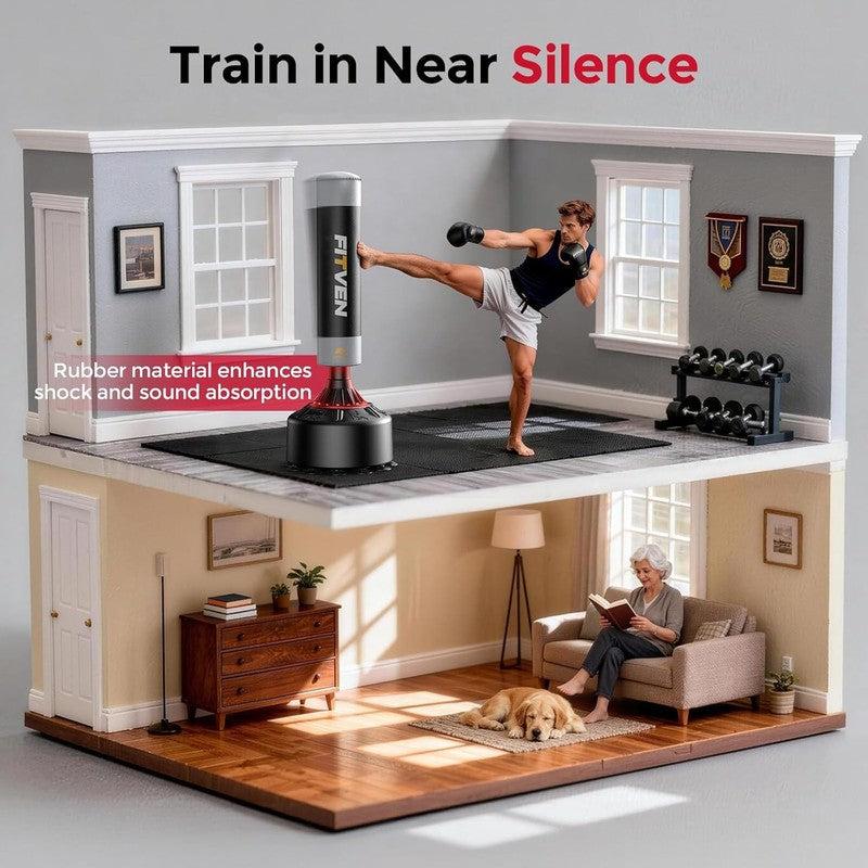 Freestanding Punching Bag w Gloves Heavy Bag Suction Cup Stand Kickboxing4