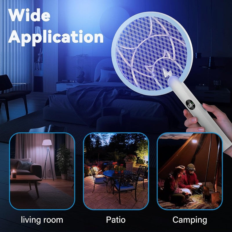 Electric Fly Swatter Racket, 2 in 1 Mosquito Bug Zapper 4100V Handheld Mosquito 7