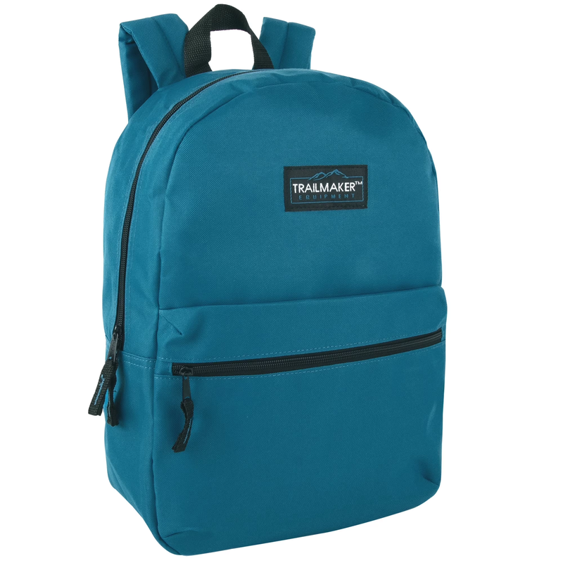 17" Solid Color Backpack Ocean Blue Work Office Travel Bag9
