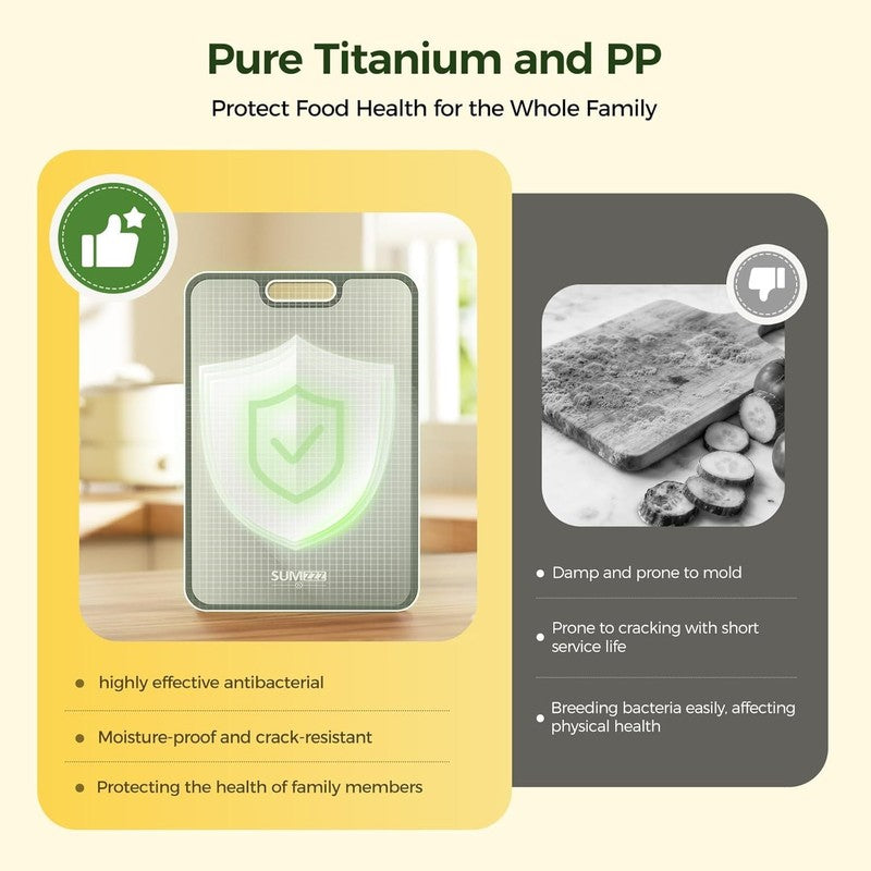 Titanium Cutting Board for Kitchen, Cutting Board Double Sided Food Grade, Pure 2