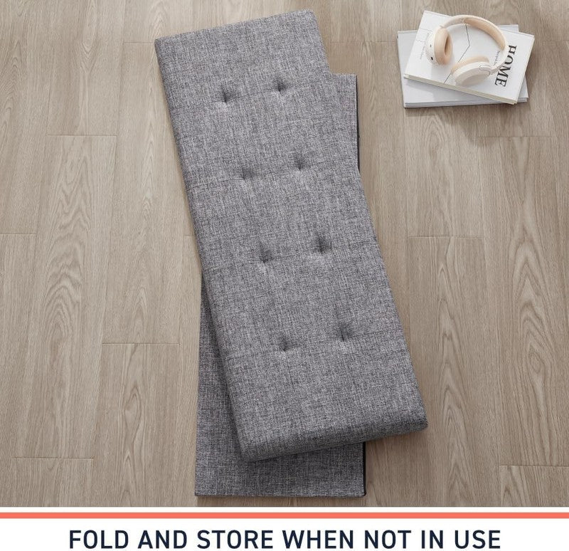 43'' Folding Storage Ottoman Bench Foot Rest Chest Bedroom Large Gray4