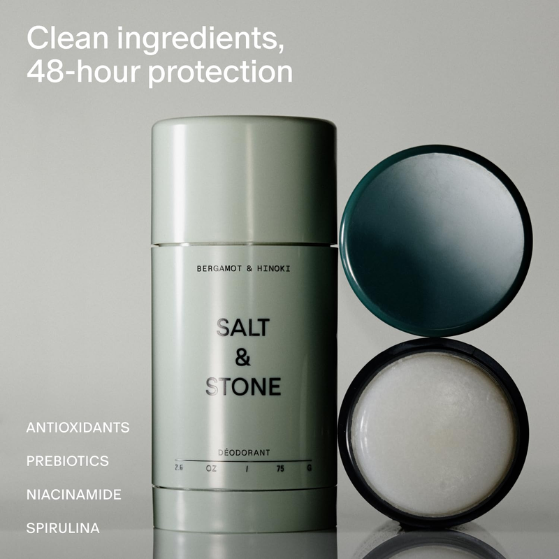 Aluminum Free Deodorant 48H Extra Strength Women Men Bergamot Hinoki1