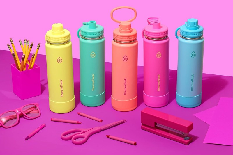 24oz Insulated Water Bottle Stainless Steel Spout Lid Leakproof Hot Cold4