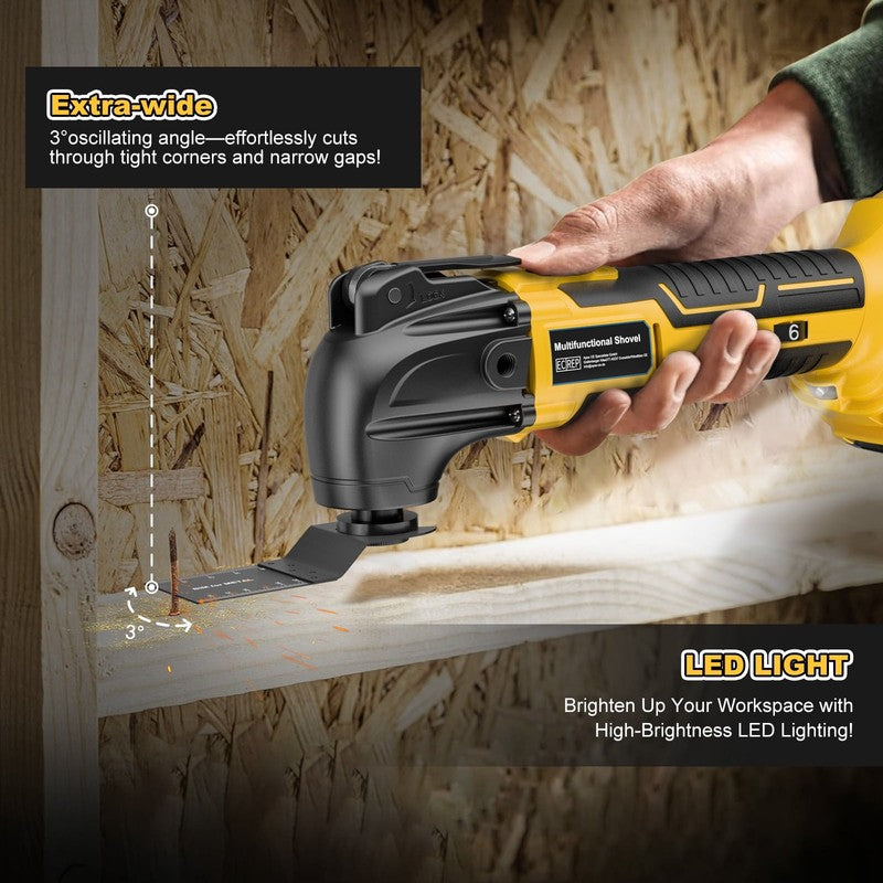 Cordless Oscillating Tool 6 Speed Brushless 22Pc Multi Tool Kit4
