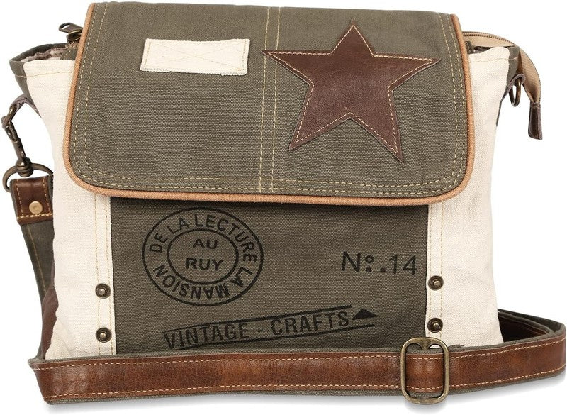 Leather Star Shoulder Bag Adjustable Handle Leather Trim Star Women Laptop Bag1