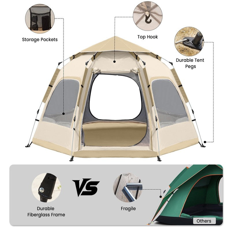 4-6 Person Tent for Camping, Camping Tent with Carry Bag, Instant Tent for Outdo4