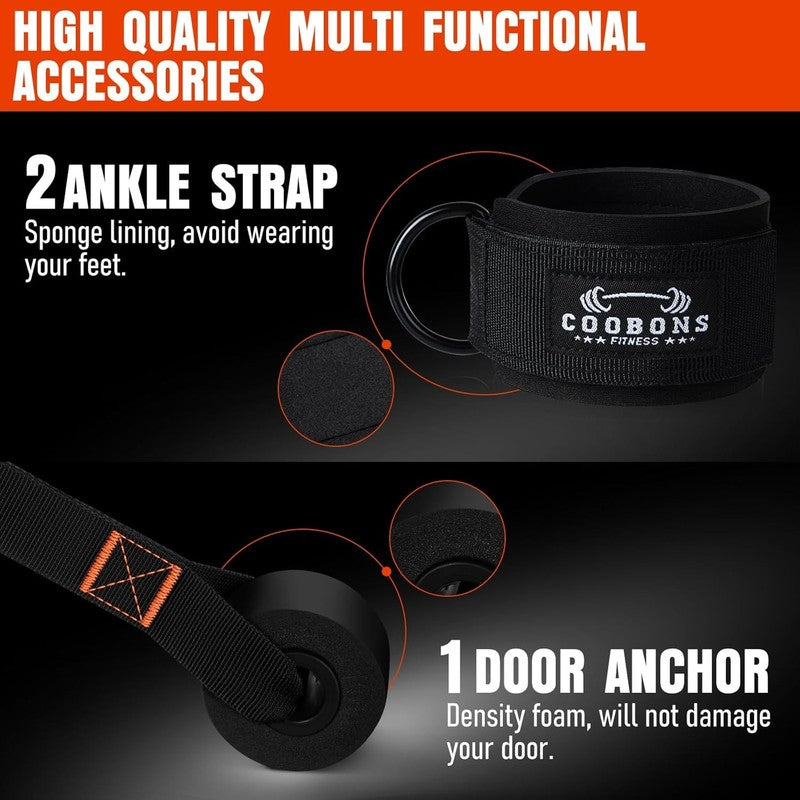175lb Resistance Bands w/ Handles Door Anchor Ankle Straps Home Gym Workout6