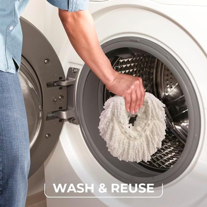 Easywring Microfiber Spin Mop, Bucket Floor Cleaning System, Red, Gray, Standard5