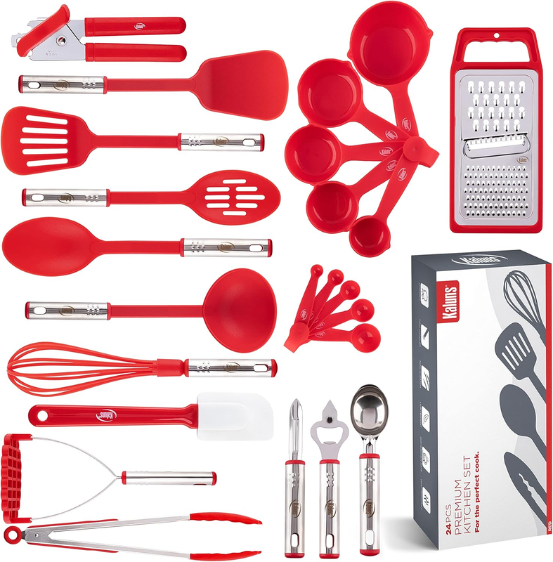 24PC Kitchen Utensil Set Nylon Stainless Steel Cooking Gadgets Tools8