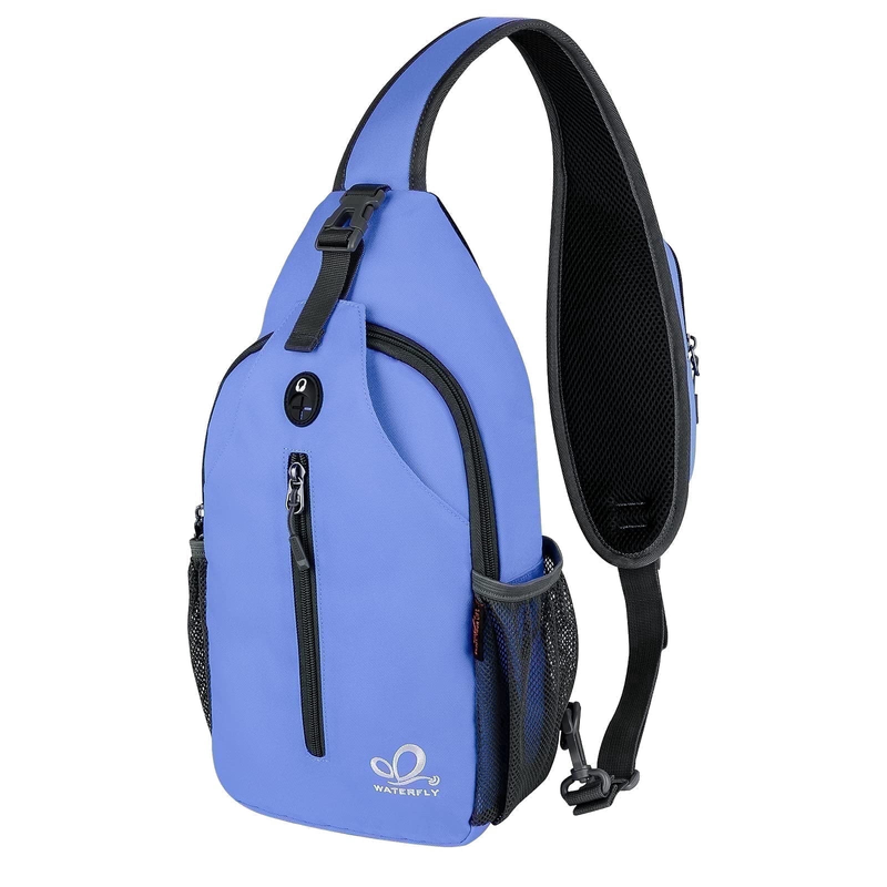 Unisex Hiking Travel Nylon Sling Bag Cross Body Shoulder Chest Bag,Indigo8