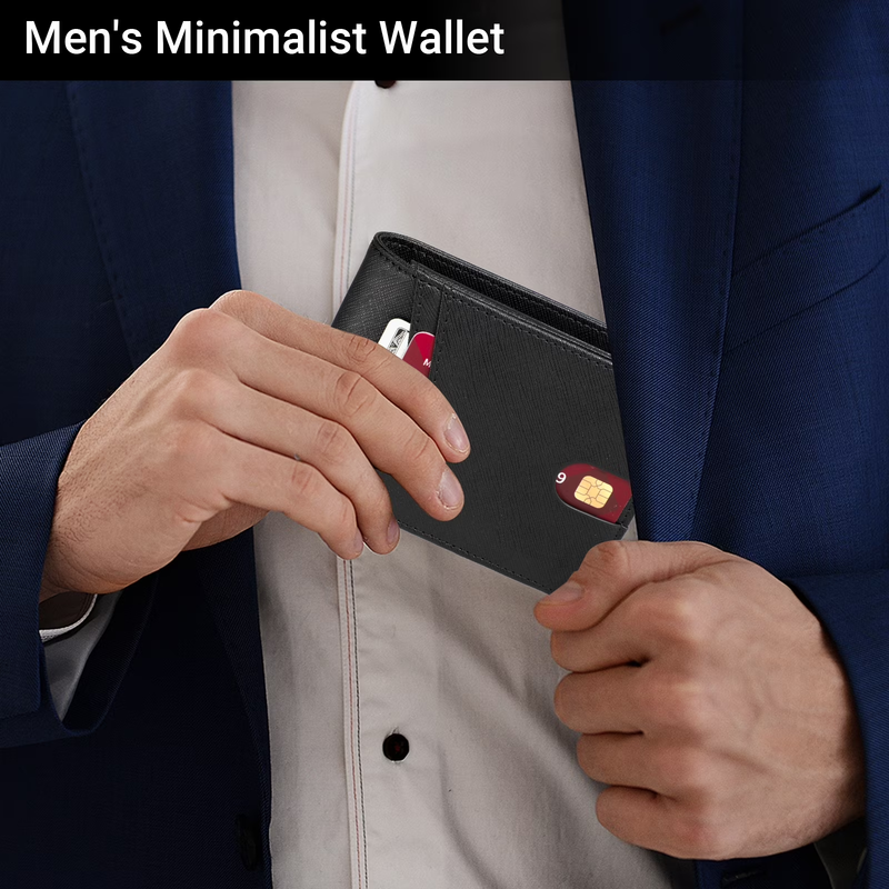 Wallet for Men, Slim Leather Rfid Blocking Mens Wallet with 2 ID Windows, Bifold7