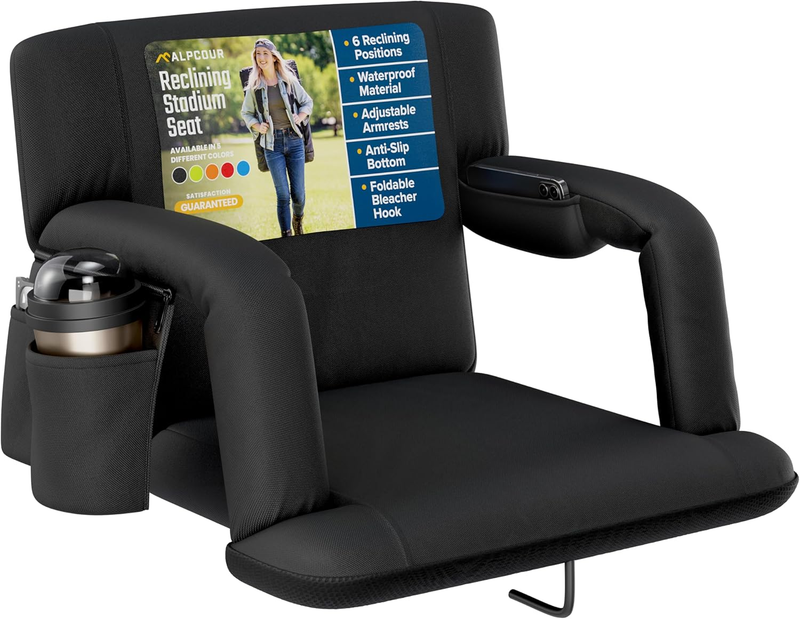 Stadium Seats with Back Support for Bleachers – Wide Bleacher Chairs with Thick 0