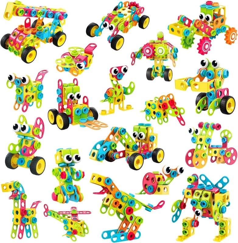 195PCS STEM Building Blocks Educational Toy w Storage Box Ages 3–106