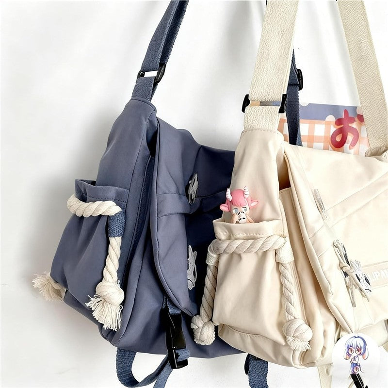 Aesthetic Crossbody Bag Cute Pins Nylon Messenger Japanese Kawaii Shoulder Bag5