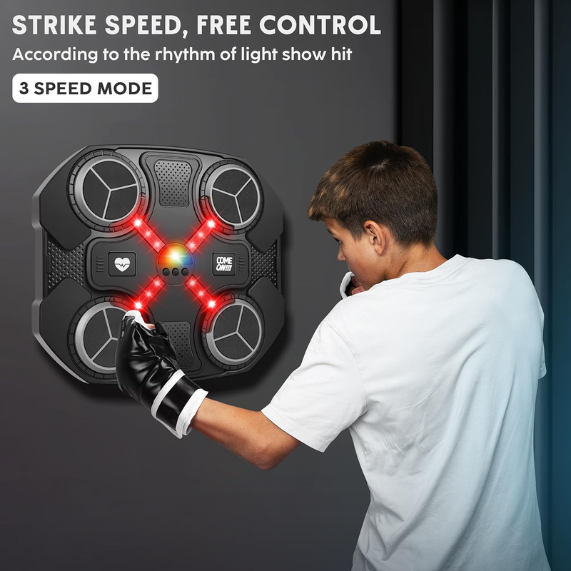 Music Boxing Machine Bluetooth Punching Target Wall Mount w/ Boxing Gloves6