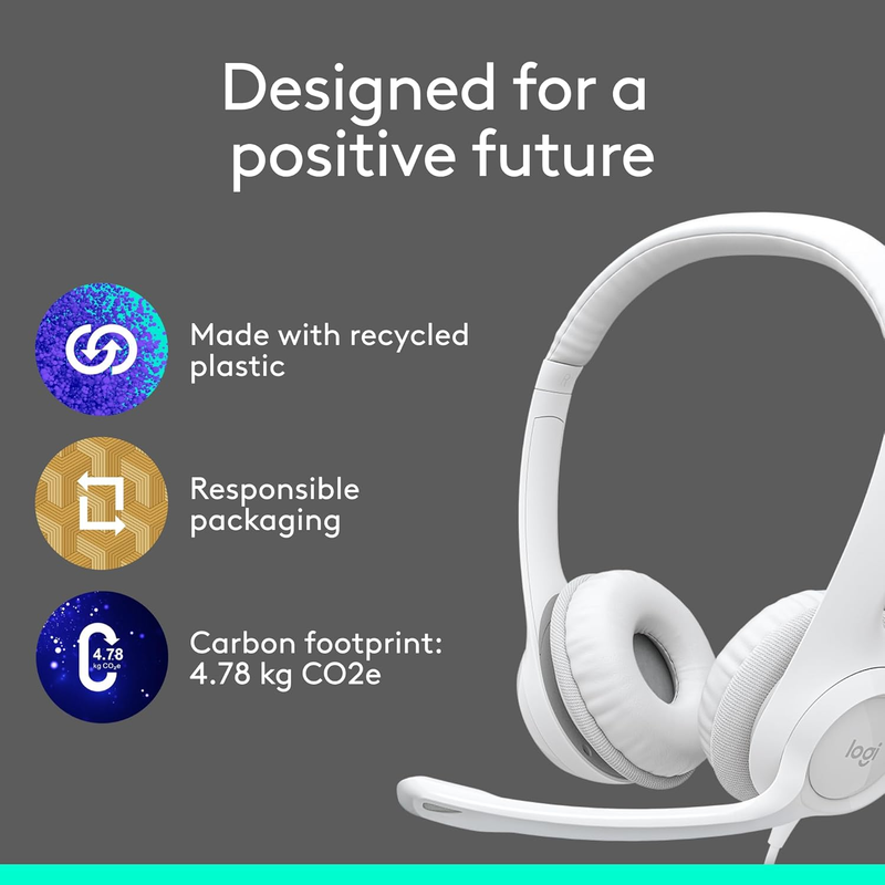 H390 Wired USB Headset for PC/Laptop, Noise Cancelling Mic, Chromebook USB-A8