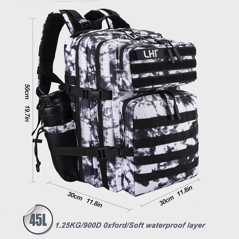 Military 45L Tactical Backpack Blue Assault Pack w/ Shoe Compartment1