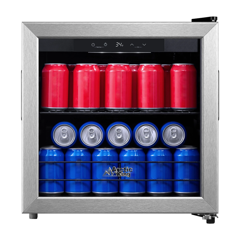48 Can Stainless Steel Beverage Fridge with Electronic Temperature Control0