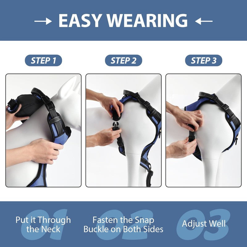 No Pull Dog Harness & Leash Set, Reflective Adjustable Soft Vest Small6