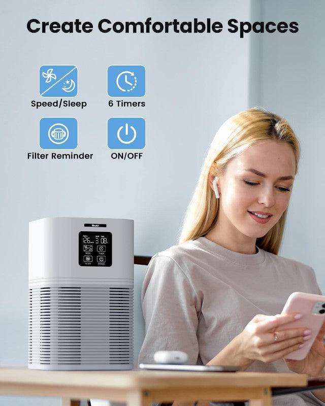 HEPA Air Purifier for Large Rooms, Quiet Pet Dander & Wildfire Cleaner1