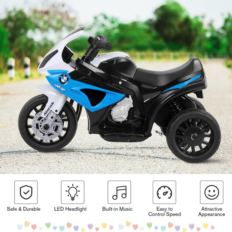 6V Licensed Kids Electric 3-Wheel Motorcycle Ride-On Blue with Music & Light7