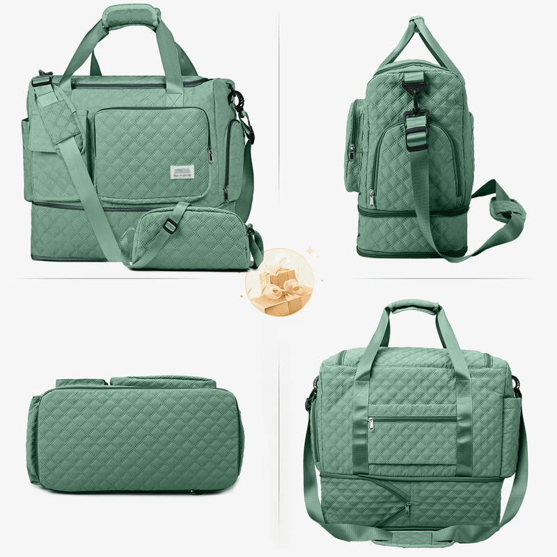 Travel Duffle Bag Weekender Bags for Women with Shoe Compartment Carry on Overni2