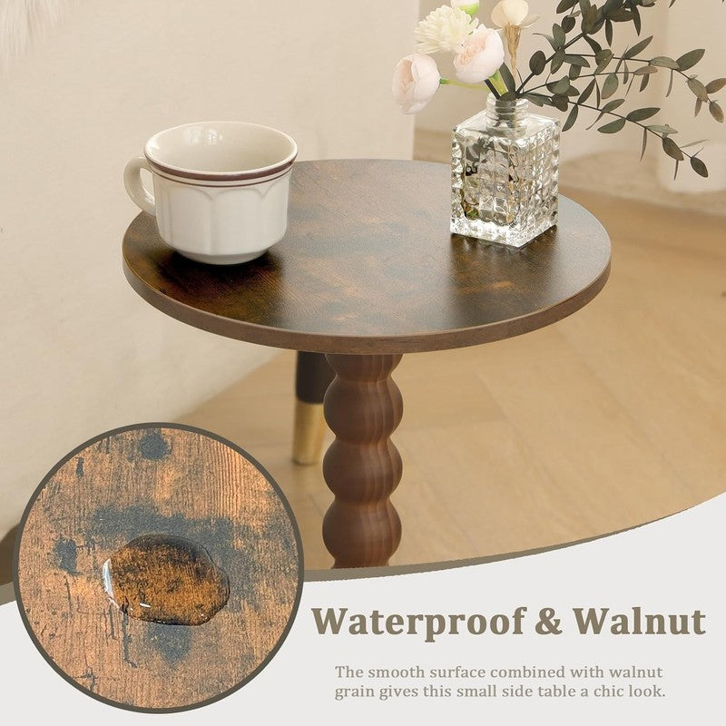 Round Side Table, Small Drink Table for Small Spaces, Modern Accent Nightstand w5