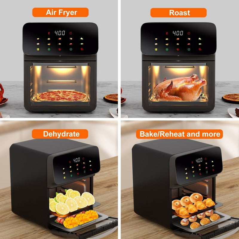 Air Fryer 12QT Convection Oven with 10-In-1 Multi Function, Visible Window and T2